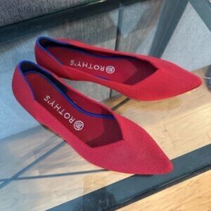 Rothy's Red Ballet Flats Comfortable Slip-On Design